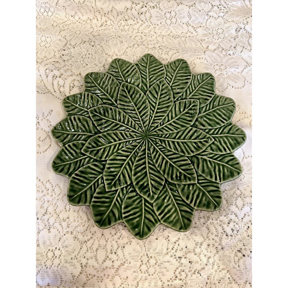 COPY8 - Vintage Bordallo Pinheiro Portugal Grape Lemon Leaf Plate or Cha…